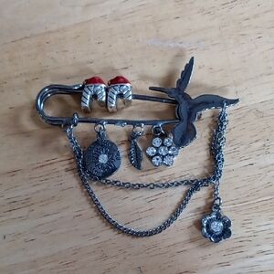 Silver Kilt Pin with Charms